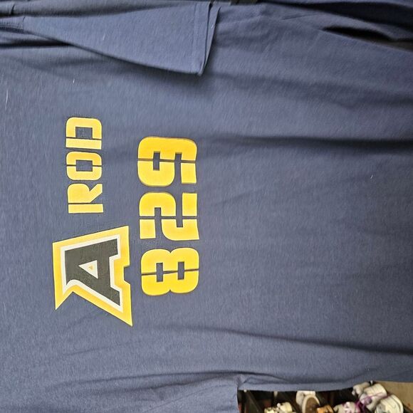 Navy Graphic T-Shirt with Yellow Print - Picture 1 of 4